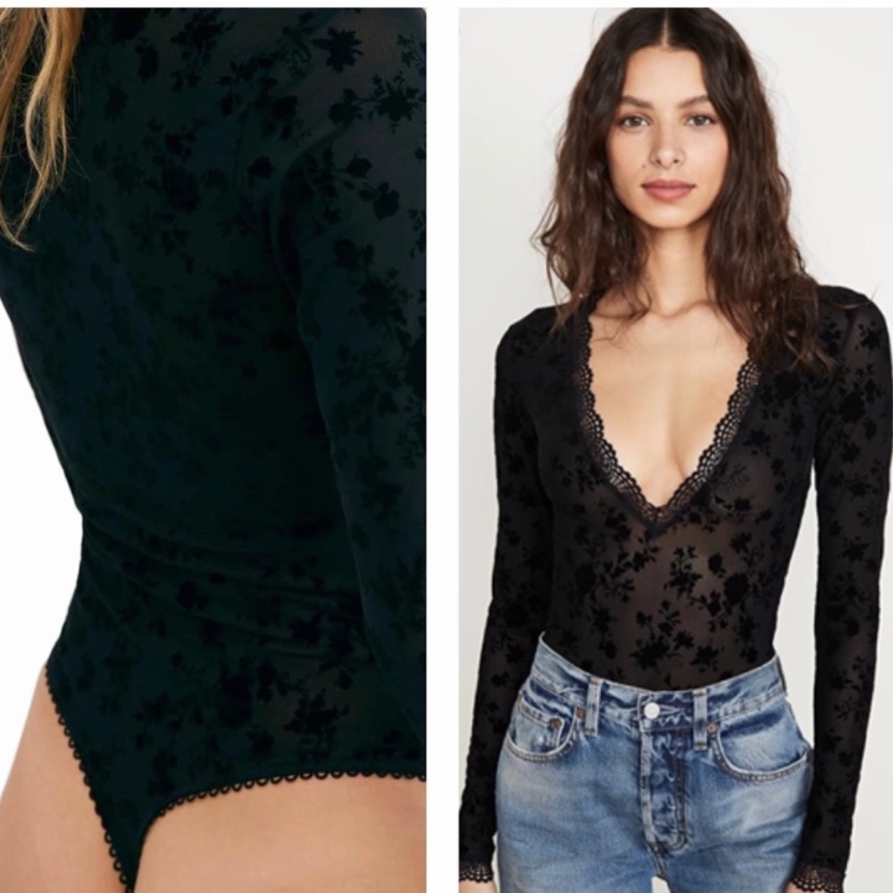 Free people velvet burnout bodysuit